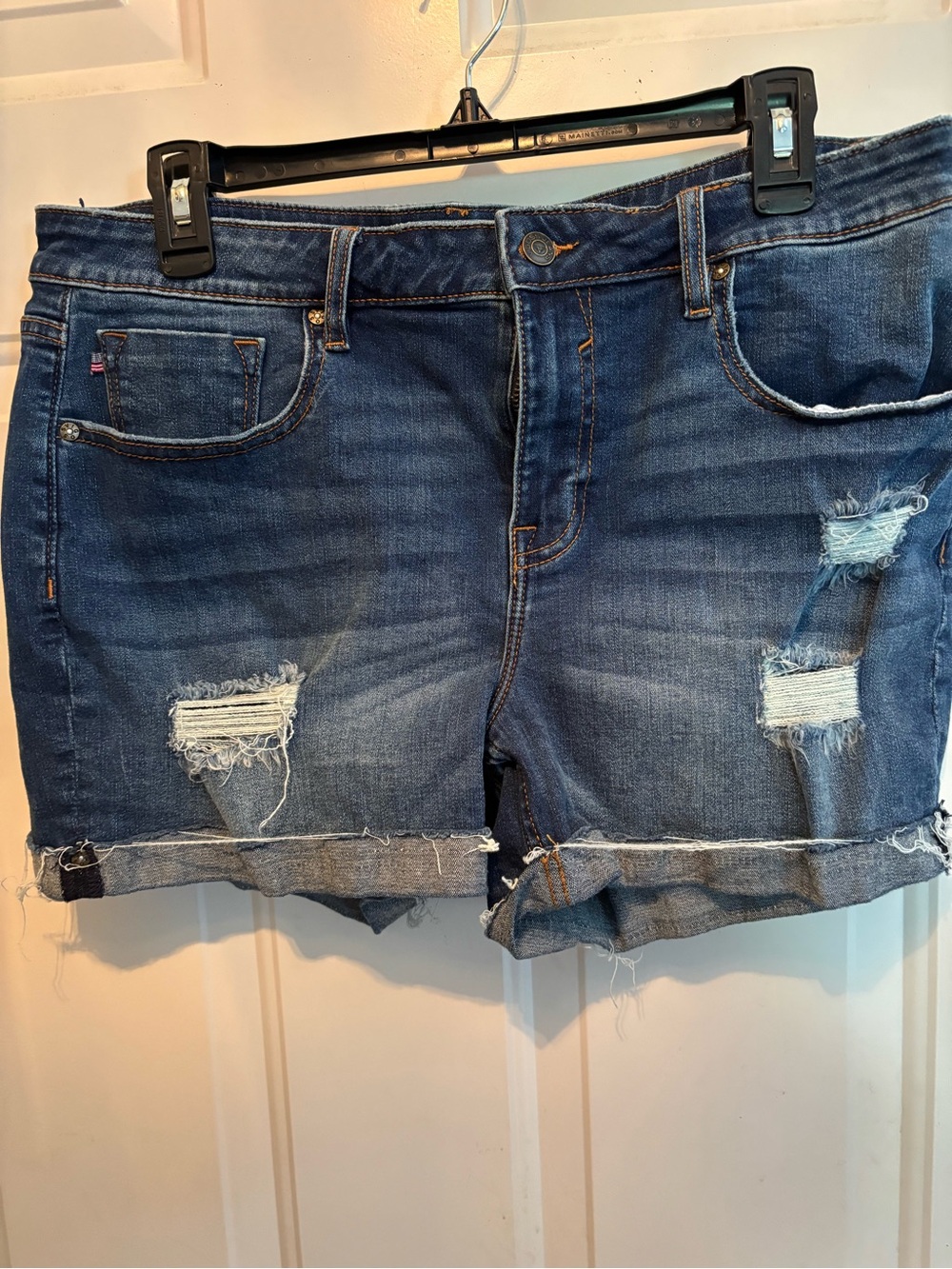 Vigoss Distressed Dark Blue Denim Shorts